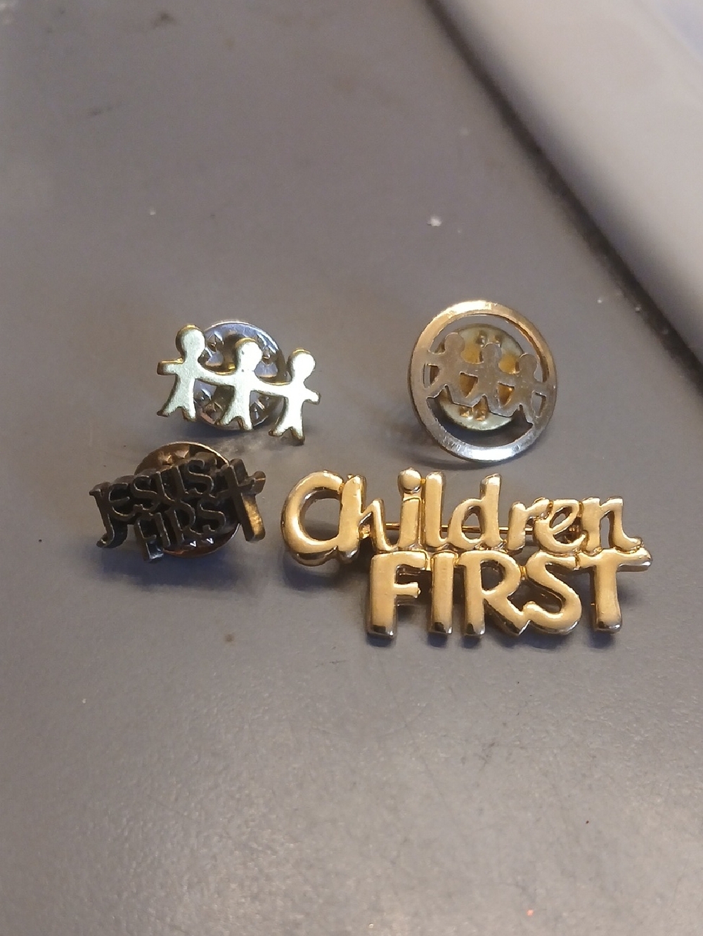 Children First Gold Tone Kids Pin Set